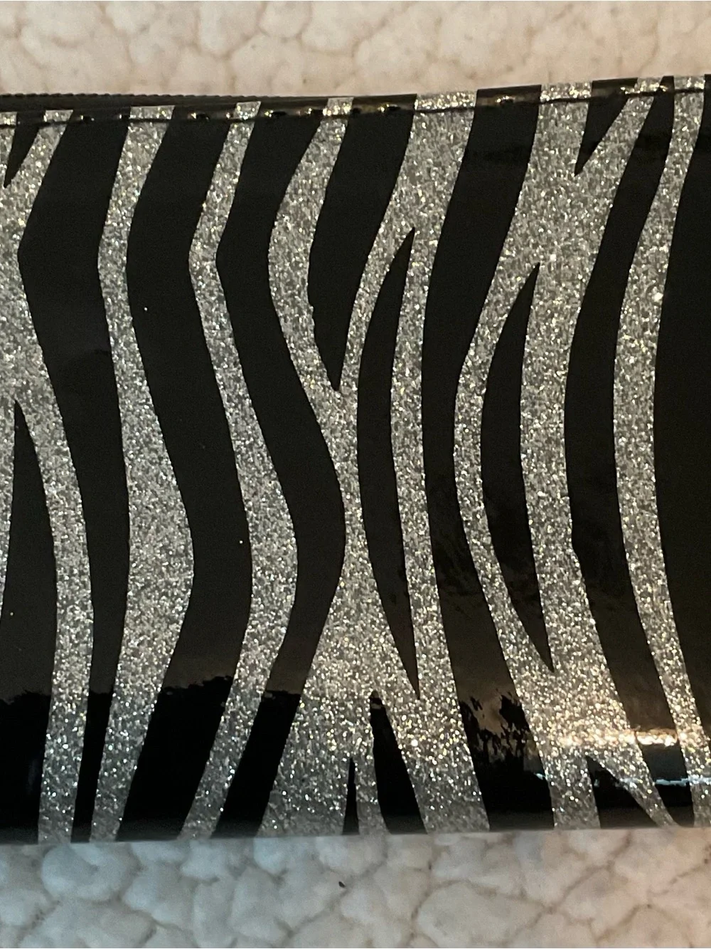 Nouveau Black and Silver Zebra Wristlet
